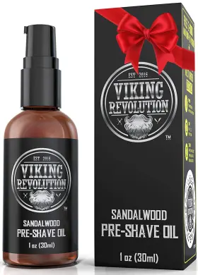 Viking Revolution 313054516572 Pre Shave Oil For Men - Best Shaving With Sandalwood Safety Razor Strai