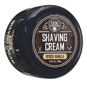 Viking Revolution 711181810028 Luxury Shaving Cream For Men - Spiced Vanilla Scent Soft Smooth And Silky Shavi