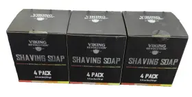 Viking Revolution 810144363226 3 Mens Shaving Soap Variety Pack - 4 Pucks 2.5 Oz Each