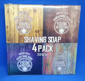 X0028d2l8h Viking Revolution 100% Natural Shaving Soap For Men 4 Pack 2.5 Ounce Each Nip