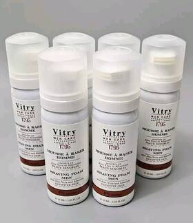 Vitry 538893334027 Shaving Foam Aloe Vera Allantoin Sensitive Skin 1.69 Oz France Lot Of 6