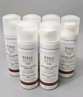 Vitry 538893334027 Shaving Foam Aloe Vera Allantoin Sensitive Skin 1.69 Oz France Lot Of 6