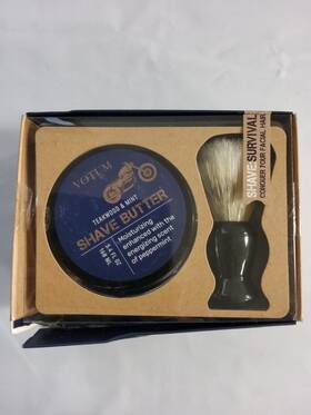 Votum 840234617144 Teakwood And Mint Shave Butter Kit 2 Pc Brush Peppermint Box Damaged
