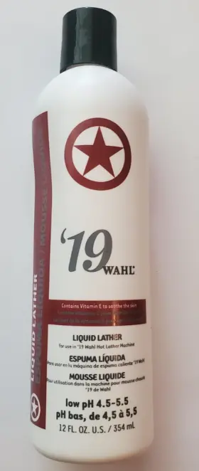 Ft19 Wahl 043917689074 Liquid Lather Premixed Solution For Hot Machine 12 Oz. New Ft19 Wahl 043917689074 Liquid Lather Premixed Solution For Hot Machine 12 Oz. New