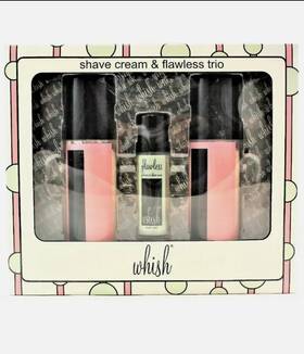 Whish 812280011573 All Natural Shave Cream And Flawless Trio Pomegranate 2 5oz 1.1oz