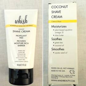 Whish 812280015335 Coconut Shave Cream Full Size 150ml Moisturizing And Soothing Formula