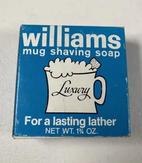 Williams 353100235538 Genuine Mug Shaving Soap 1.75 Oz Bar For Lasting Lather Shave Vintage