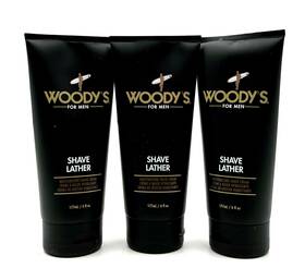 Woodys 672153905718 For Men Shave Lather Moisturizing Cream 6 Oz-3 Pack