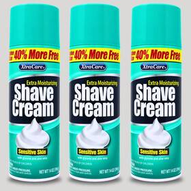 Xtracare 849607050434 Regular Sensitive Cream Comfort Glide Formula For Men - 14oz 3-pack
