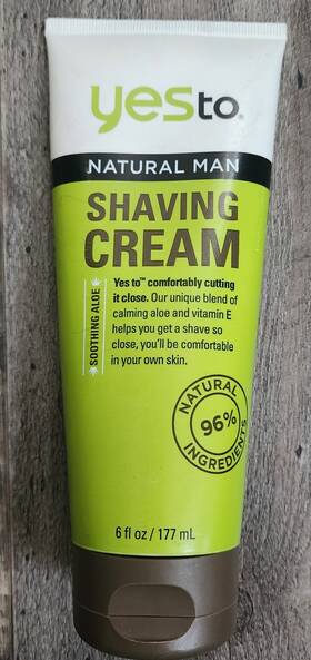 Yes To 815921017392 Natural Man Shaving Cream Soothing Aloe 6 Fl Oz 96% Ingredients