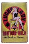 Lucky Lady Motor Oil Tin Sign Bar Pub Wall Decor Retro Art Craft 7-7/8"X11.75" New. Price: $10.95.