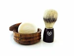 Zeva Men's Boar Bristle Shaving Brush, Wooden Cup Mug & Soap New. Price: $29.99.