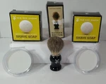 Van Der Hagen Badger Shaving Brush & (2) Bars Of Scented Shave Soap 3.5 Oz New. Price: $35.00.