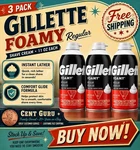 Pack Of (3) New Gillette Foamy Shaving Cream, Regular, 11 Oz. Price: $21.59.