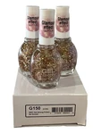 3 Pack - Broadway Gel Strong Be Honest Gold Glitter Nail Polish G150 New In Box. Price: $11.49.