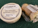 Mr. Taylor Shaving Bowl With Wooden Handle Brush (5.3 Oz Cream) New. Price: $19.99.