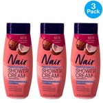 Nair Sensitive Formula Shower Cream Hair Remover Coconut Oil & Vitamin 3 Pack New. Price: $30.00.