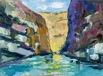 Big Bend Painting Original Art Impasto Oil Texas Wall 6X8" New. Price: $112.00.