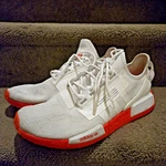 Adidas Nmd R1 V2 Mens Sneakers White Cream Solar Red Boost Us 12 Casual Shoes Pre-owned. Price: $53.45.