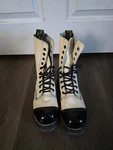 Dr Martens Vtg 90S 10 Eye Crazy Bomb Black/ Cream Steel Toe Boots Us 4 Uk 3 Pre-owned. Price: $200.00.
