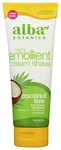 Alba Botanica Very Emollient Cream Shave, Coconut 8 Ounce (pack Of 1), Clear New. Price: $25.63.