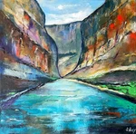 Big Bend Painting Original Art Oil Canvas Texas Landscape Wall 16X16" New. Price: $300.00.