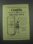 1954 Cussons Imperial Leather Shaving Stick Ad - Used. Price: $17.99.