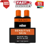 Edge Sensitive Skin Shave Gel For Men With Aloe, Twin Pack, Unscented, 14 Oz New. Price: $9.97.
