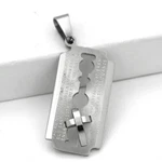 New Gift Inc Men's Stainless Steel 45MM Silver Razor Prayer Blade Pendant+box. Price: $14.99.