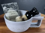 Gray Professional Mug, Heavy Duty Barber Shaving Cream Bowl Soap Brush Set Gift New. Price: $29.99.