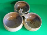 Ammann Taos Southwest Studio Pottery Rare 3 Bowl Compartment Serving Dish Used. Price: $33.30.
