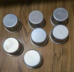 7 Vintage West Bend Aluminum Miniture Cake Pan Soap Wax Candy Muffin 1/2 Molds Used. Price: $24.00.