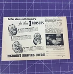 Ingram's Shave Cream Bristol-myers Co Print Ad From Liberty June 22ND 1935 Used. Price: $9.50.