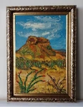 Framed Ocotillo Big Bend Texas Landscape Art 4X6 Impasto Oil Painting Original New. Price: $44.10.