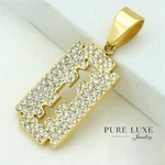 New Gift Inc Men's Stainless Steel Cz 48 Mm Gold Razor Blade Pendant +box. Price: $13.99.